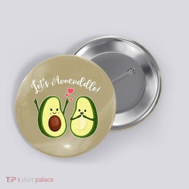 Let's Avocuddle Matching Couple Avocado Love Button