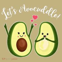 Let's Avocuddle Matching Couple Avocado Love Mousepad thumb 1