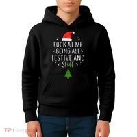 Look At Me Being All Festive Kids Hoodie thumb 4