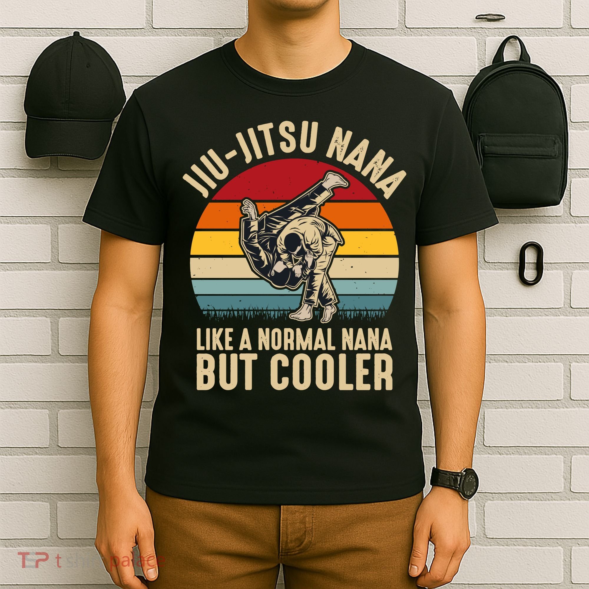 Like A Normal Nana But Cooler Jiu Jitsu Nana Funny Vintage T-Shirt