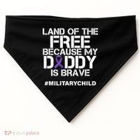 Land Of The Free Because My Daddy Is Brave USA-Made Doggie Bandana thumb 0