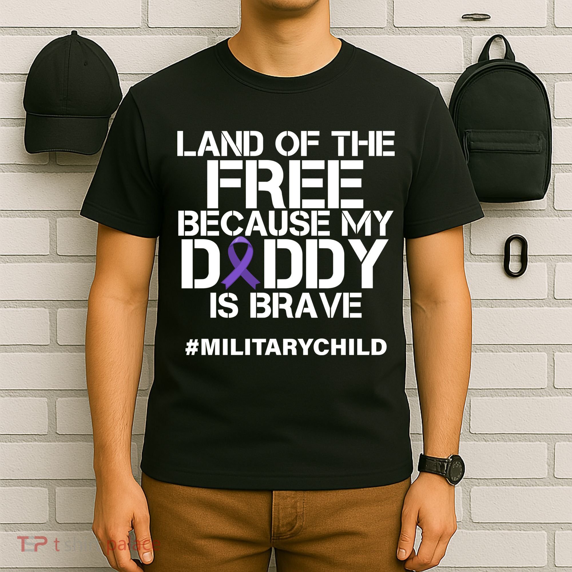 Land Of The Free Because My Daddy Is Brave T-Shirt