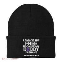 Land Of The Free Because My Daddy Is Brave Beanie thumb 0