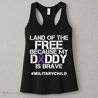 Land Of The Free Because My Daddy Is Brave Women's Tank Top thumb 3