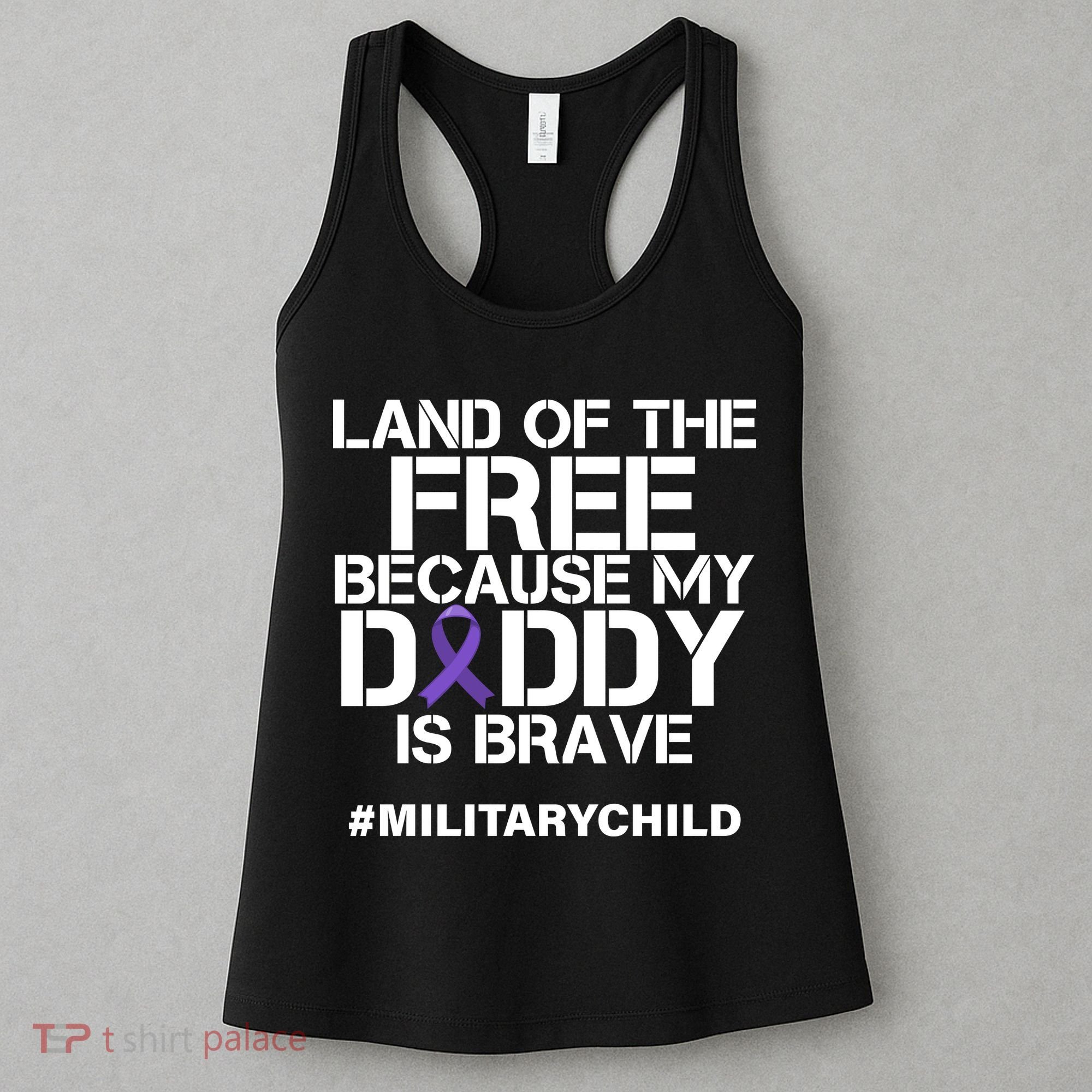 Land Of The Free Because My Daddy Is Brave Women's Tank Top