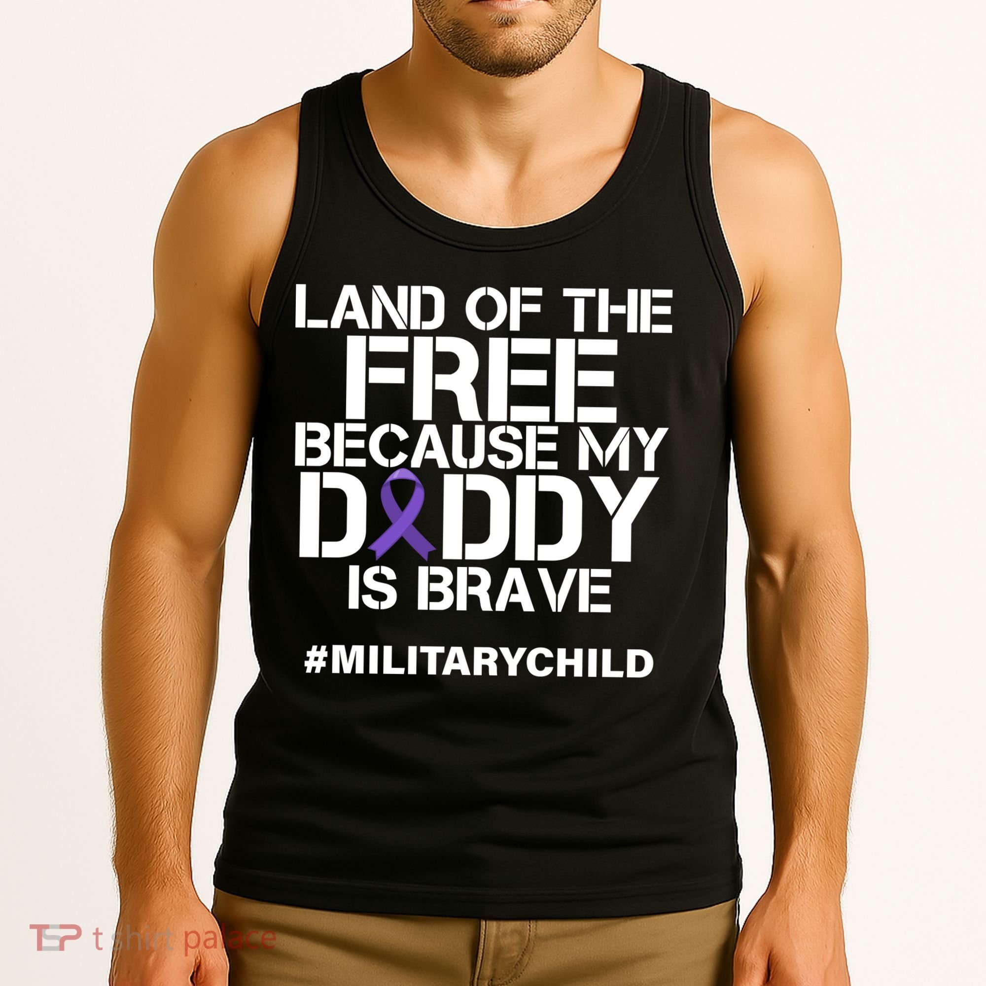 Land Of The Free Because My Daddy Is Brave Tank Top