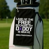 Land Of The Free Because My Daddy Is Brave Golf Towel thumb 2