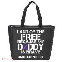Land Of The Free Because My Daddy Is Brave Tote Bag thumb 0