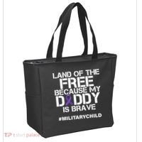 Land Of The Free Because My Daddy Is Brave Tote Bag thumb 2