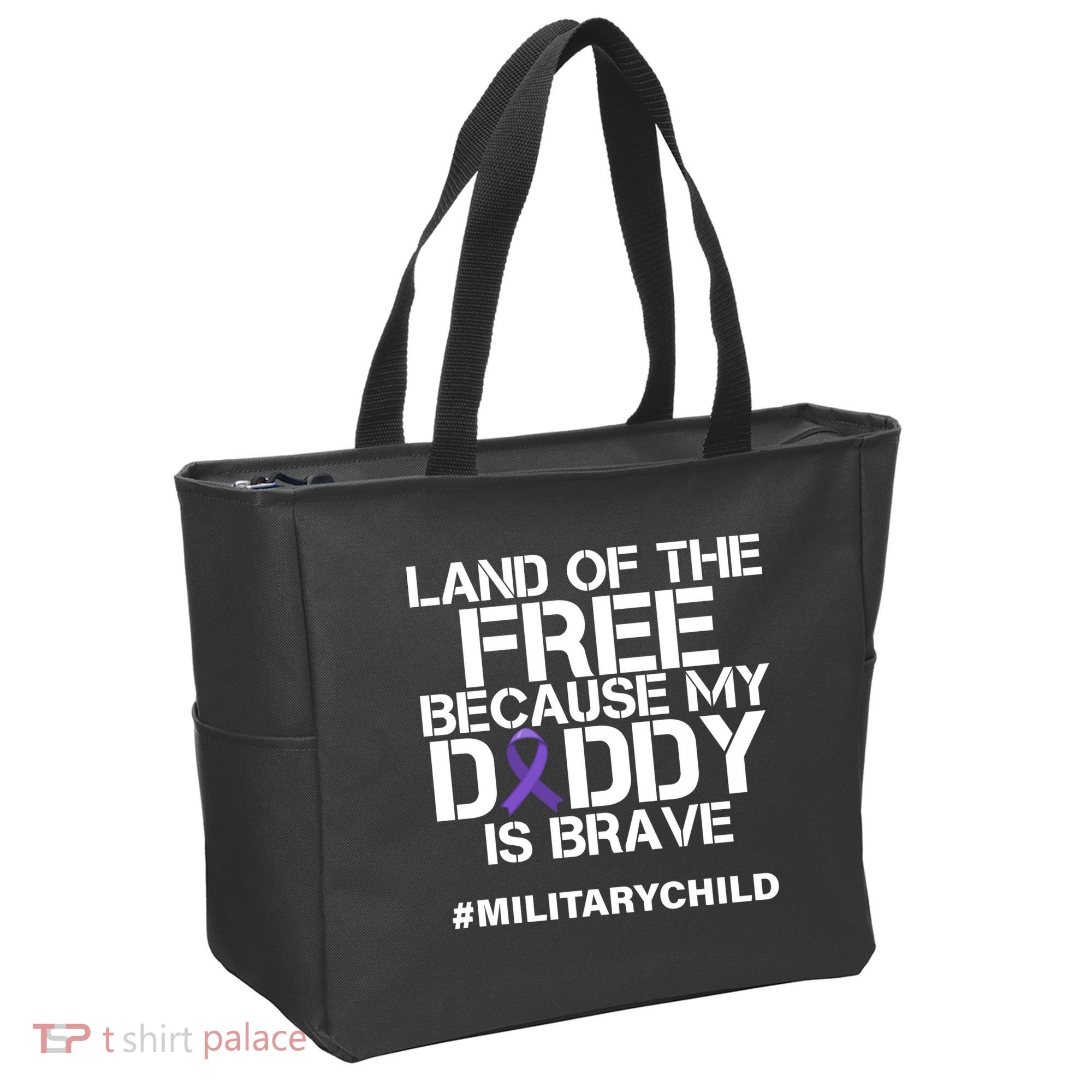 Land Of The Free Because My Daddy Is Brave Tote Bag