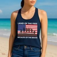 Land Of The Free Because Of The Brave Women's Tank Top thumb 2