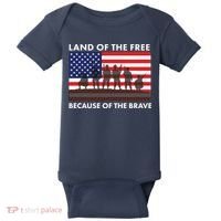 Land Of The Free Because Of The Brave Baby Bodysuit thumb 0
