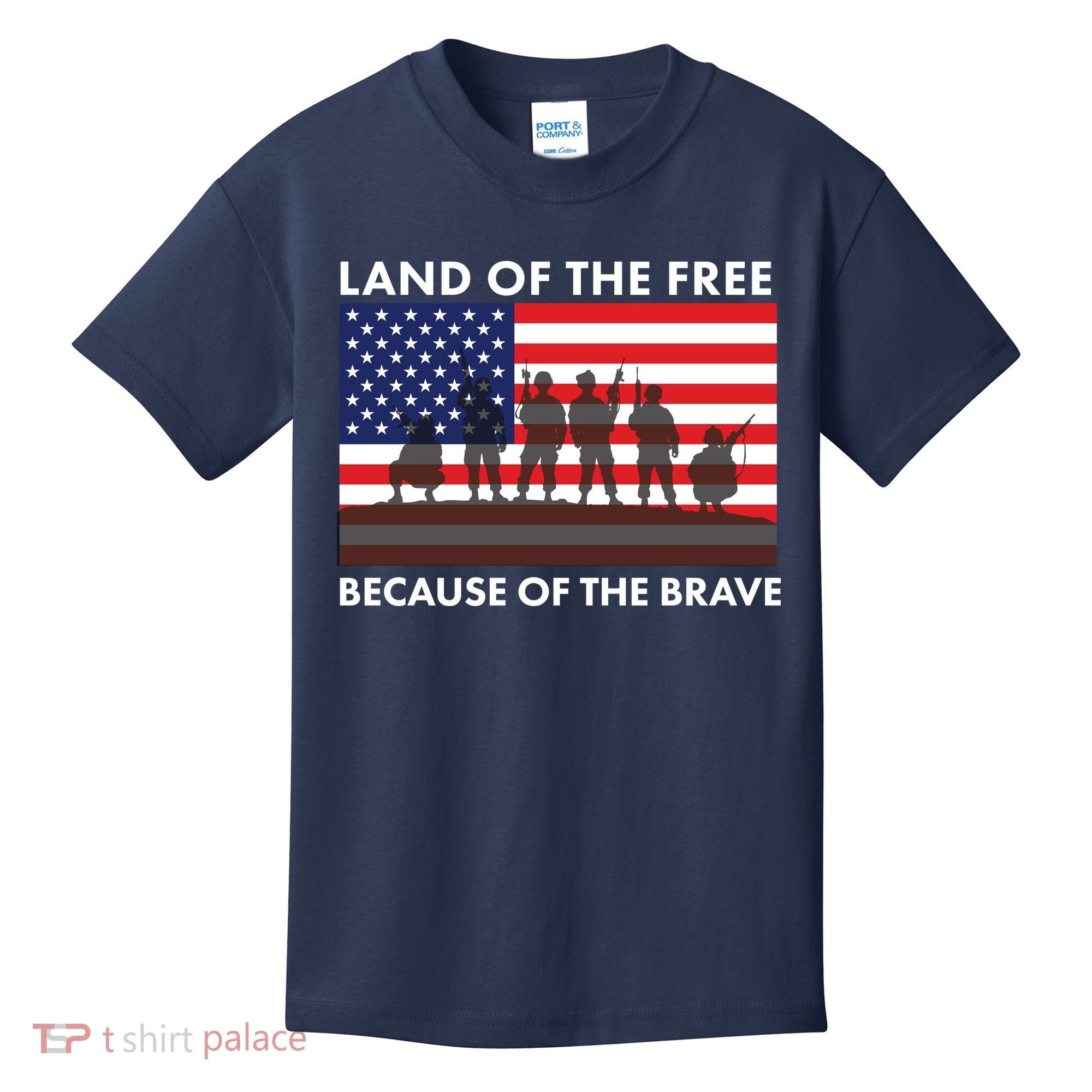 Land Of The Free Because Of The Brave Kids T-Shirt