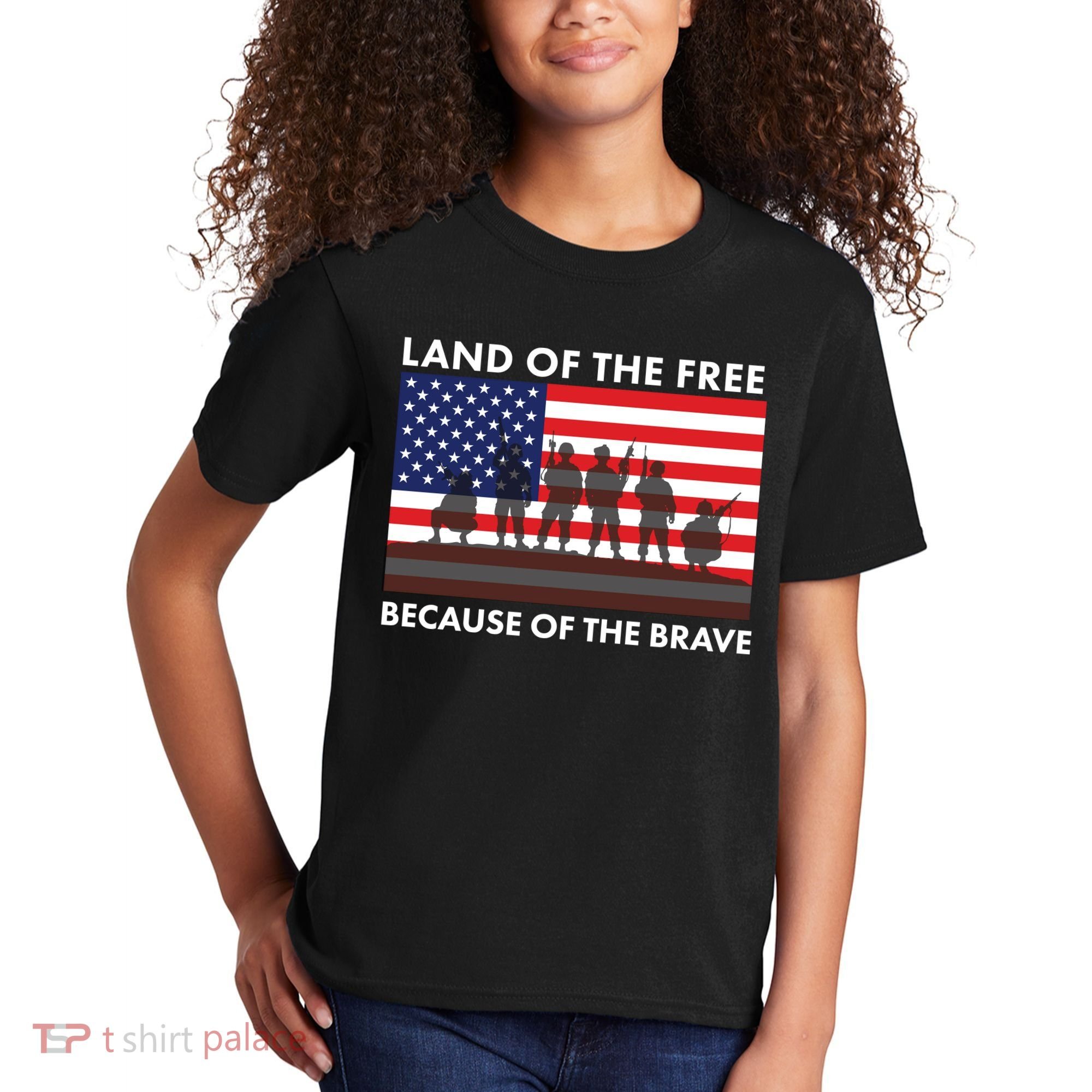 Land Of The Free Because Of The Brave Kids T-Shirt