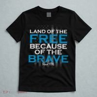 Land Of The Free Because Of The Brave USA T-Shirt thumb 5