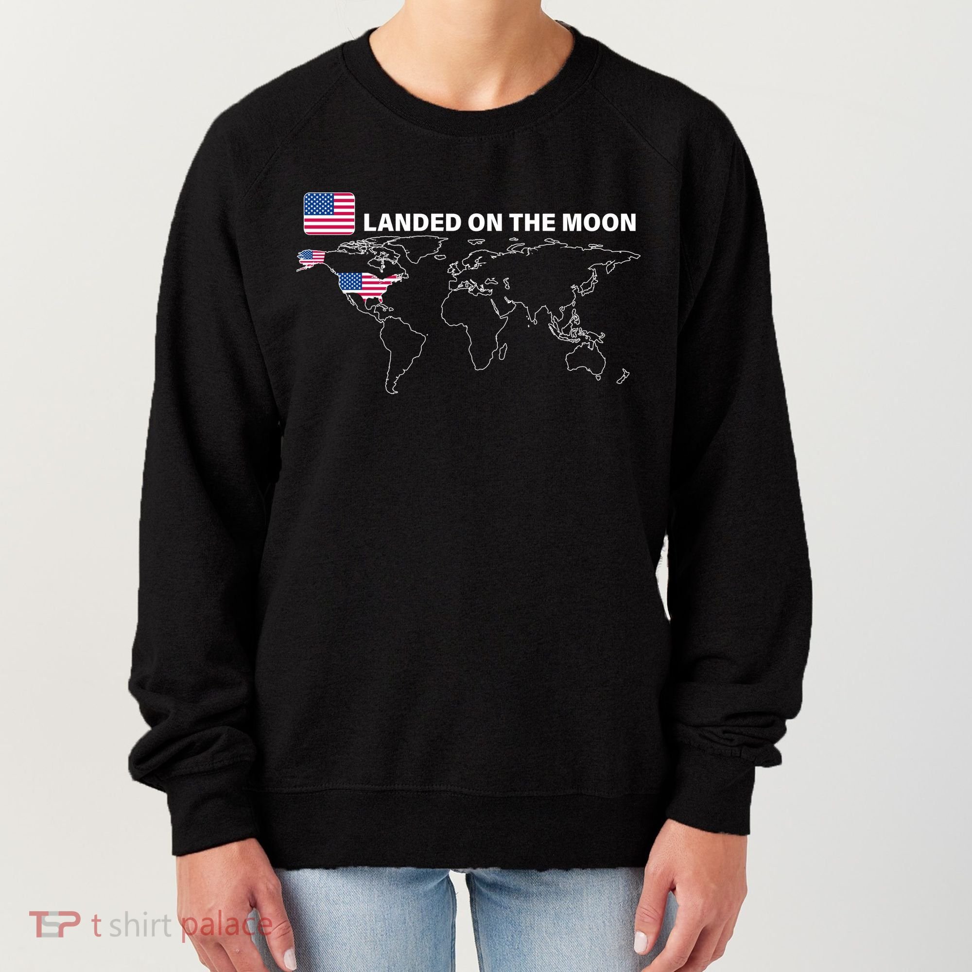 Landed On The Moon USA Map Women's Sweatshirt