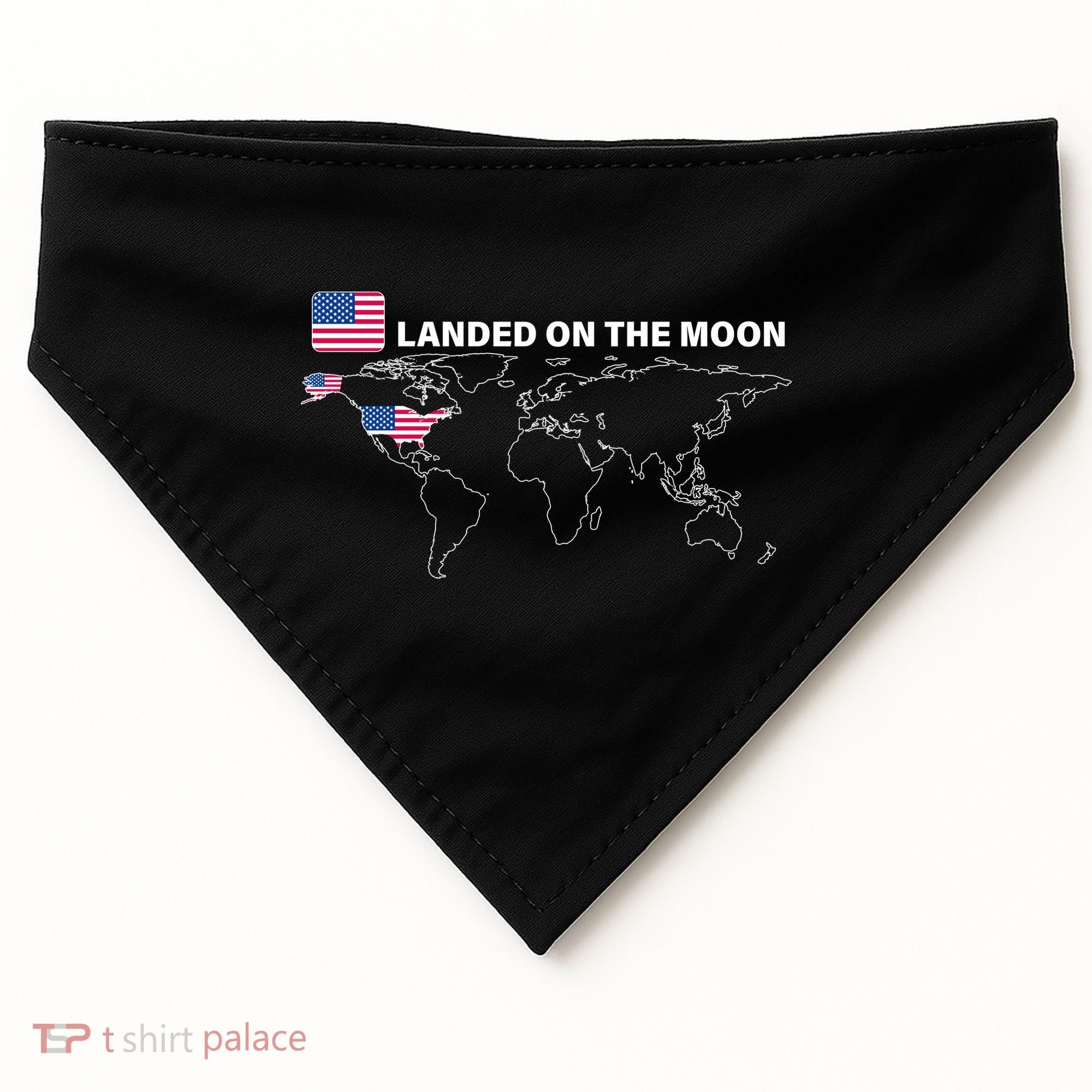 Landed On The Moon USA Map USA-Made Doggie Bandana