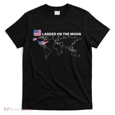 Landed On The Moon USA Map T-Shirt