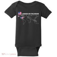 Landed On The Moon USA Map Baby Bodysuit thumb 0