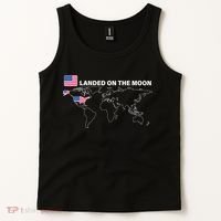 Landed On The Moon USA Map Tank Top thumb 2
