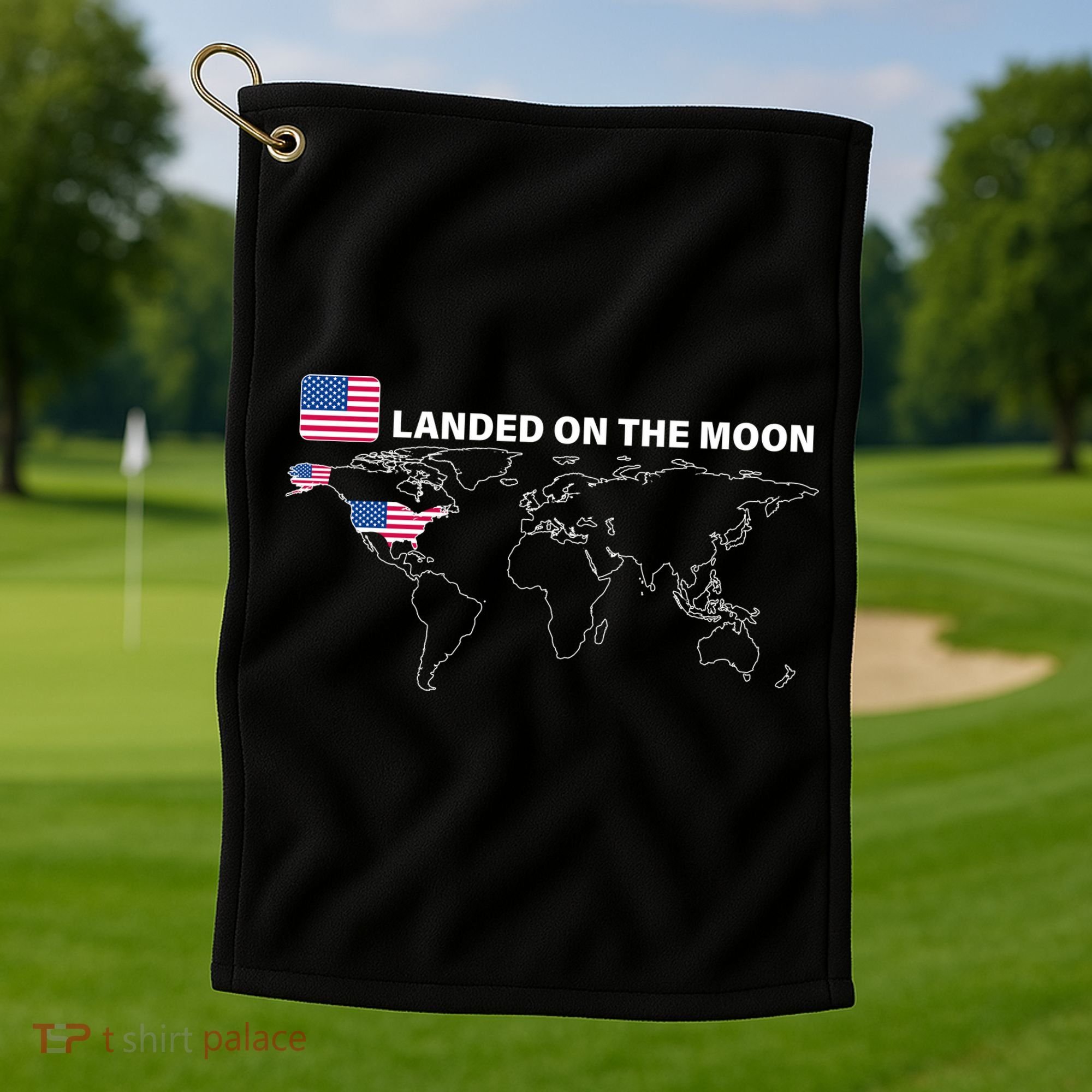 Landed On The Moon USA Map Golf Towel