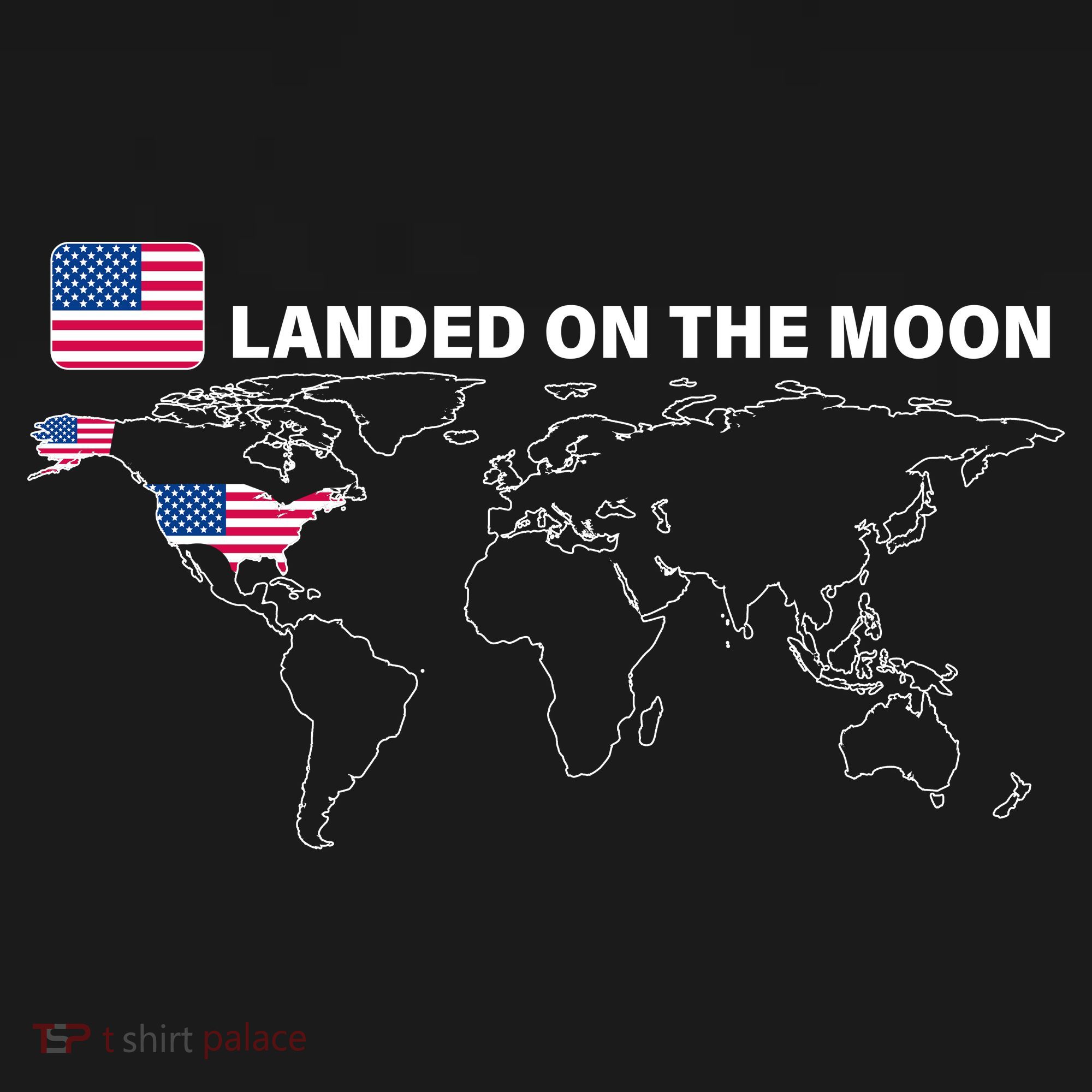 Landed On The Moon USA Map Women's Long Sleeve Shirt