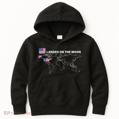 Landed On The Moon USA Map Kids Hoodie