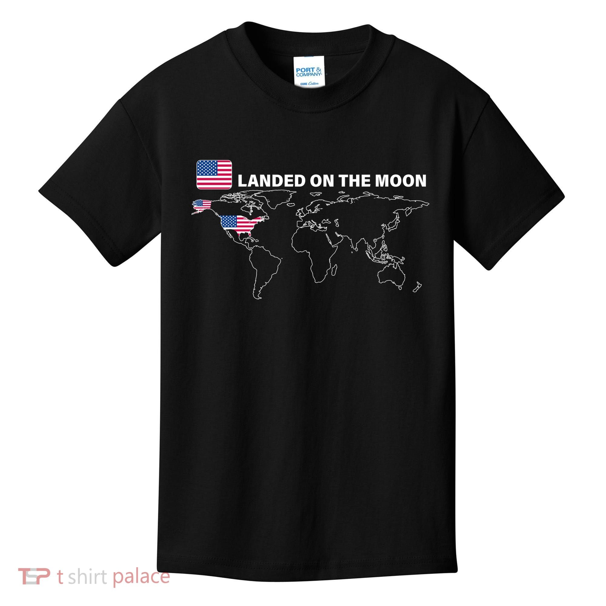 Landed On The Moon USA Map Kids T-Shirt