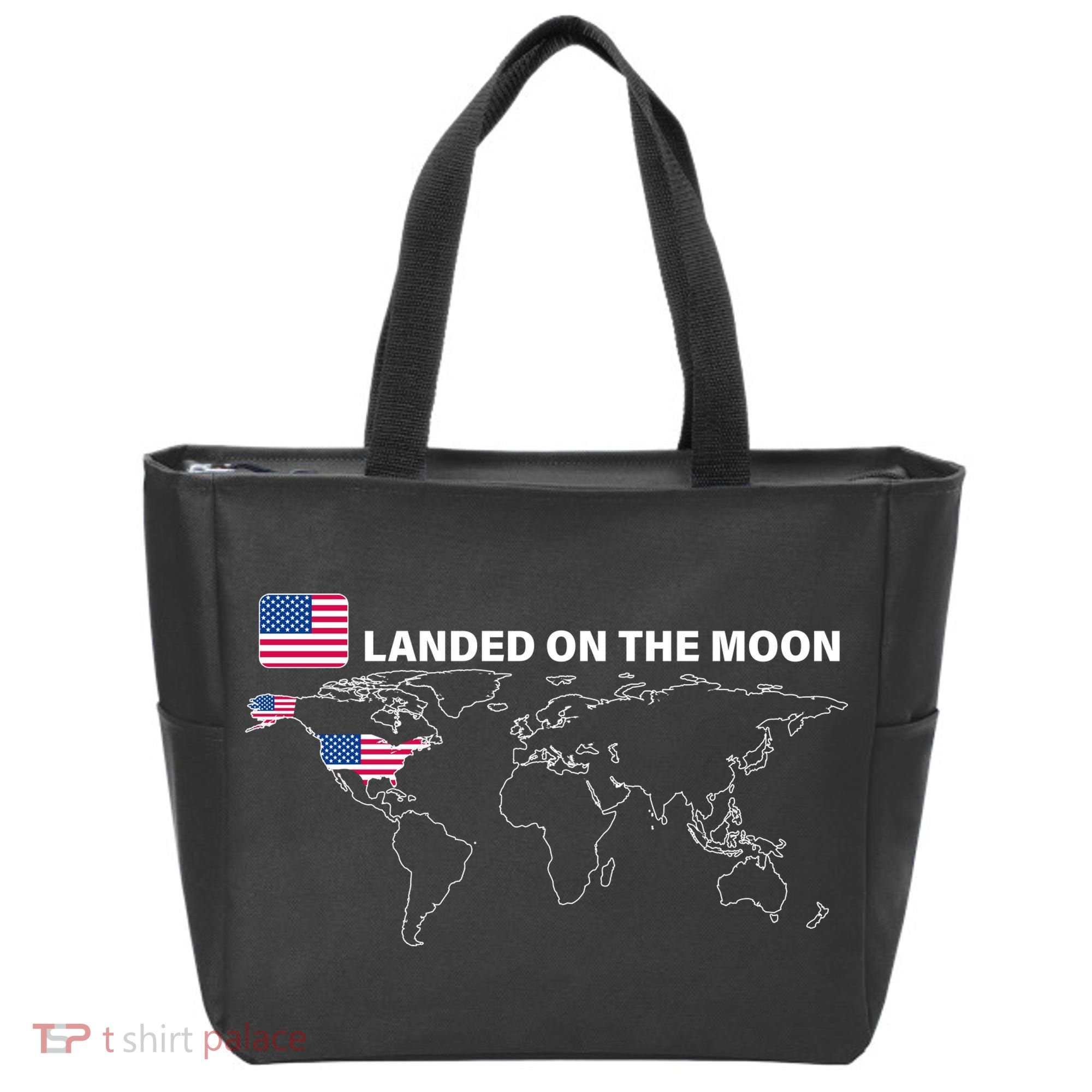 Landed On The Moon USA Map Tote Bag
