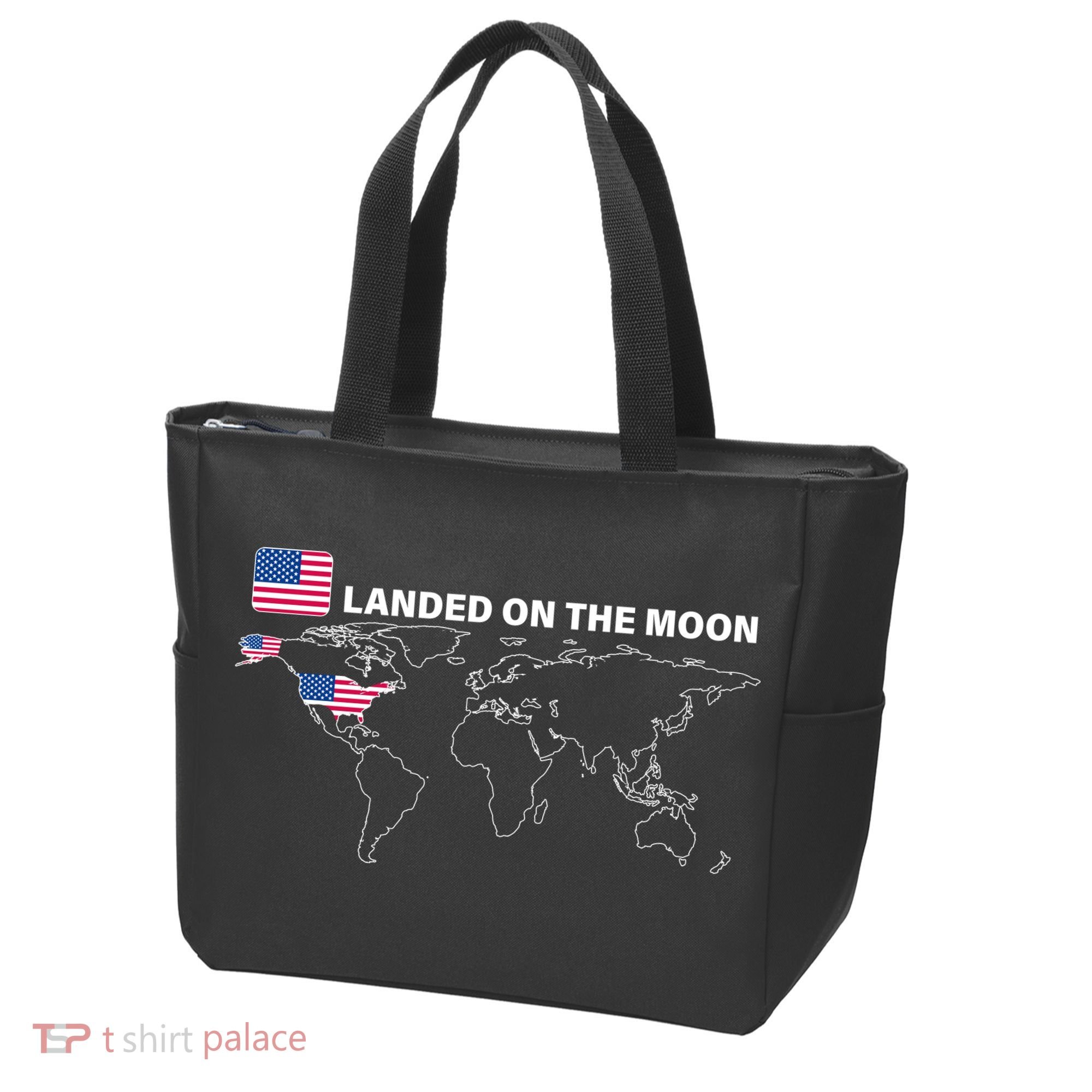 Landed On The Moon USA Map Tote Bag