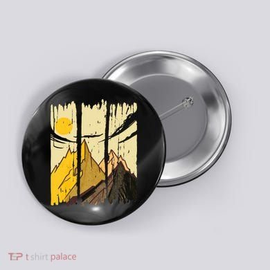 Landscape Sunset Mountain Button