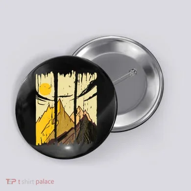 Landscape Sunset Mountain Button
