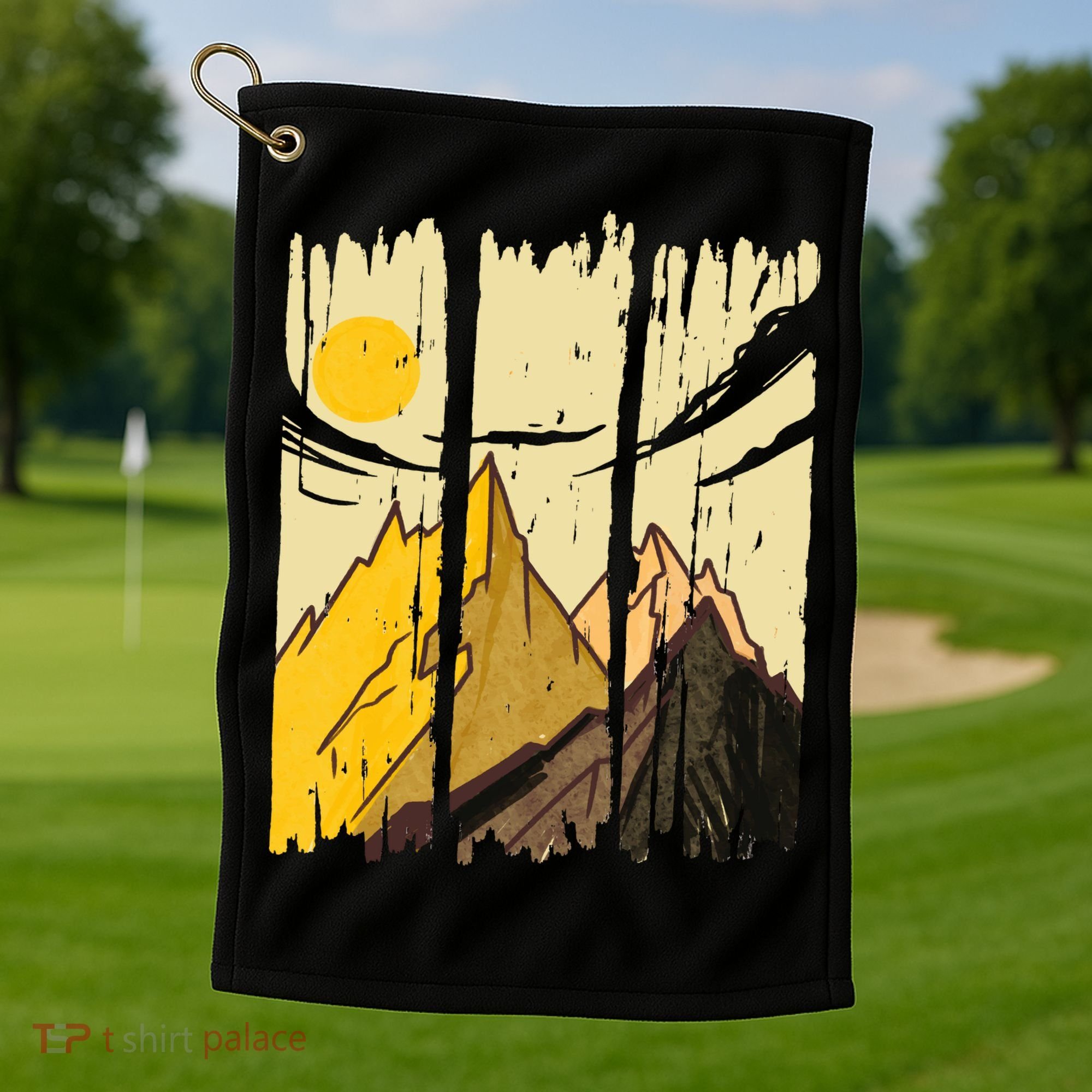Landscape Sunset Mountain Golf Towel