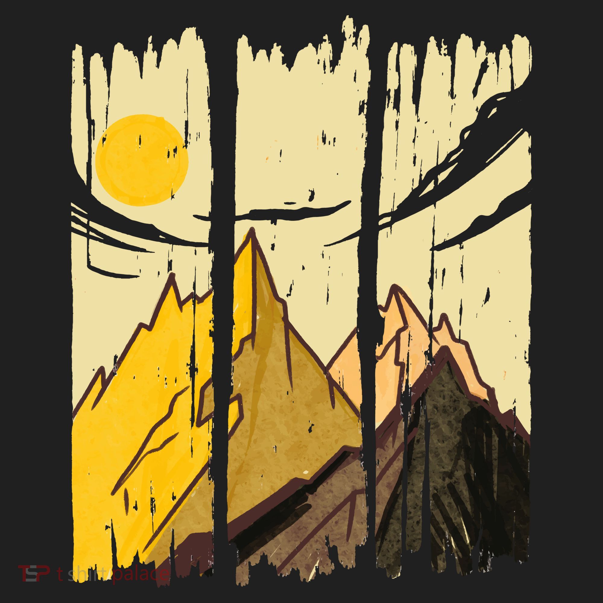 Landscape Sunset Mountain Golf Towel