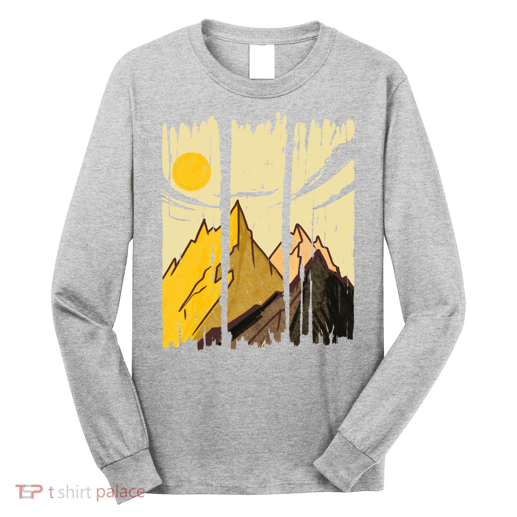 Landscape Sunset Mountain Long Sleeve Shirt