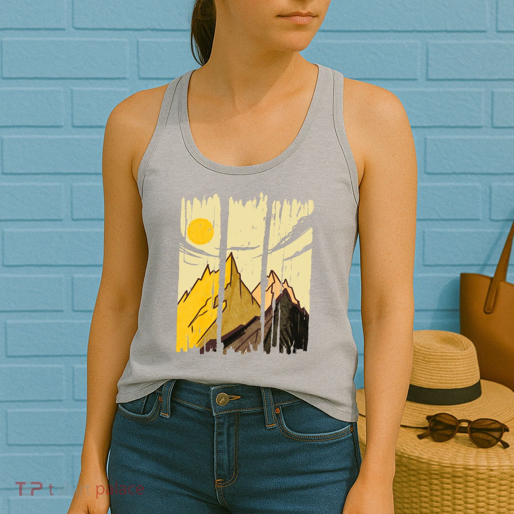 Landscape Sunset Mountain Women's Tank Top