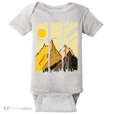 Landscape Sunset Mountain Baby Bodysuit