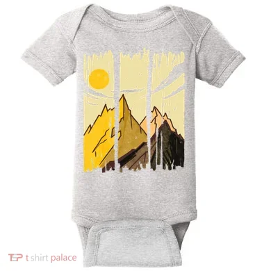 Landscape Sunset Mountain Baby Bodysuit