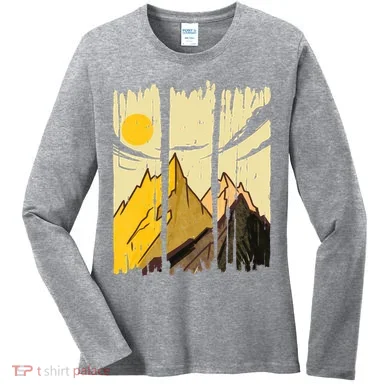 Landscape Sunset Mountain Women's Long Sleeve Shirt