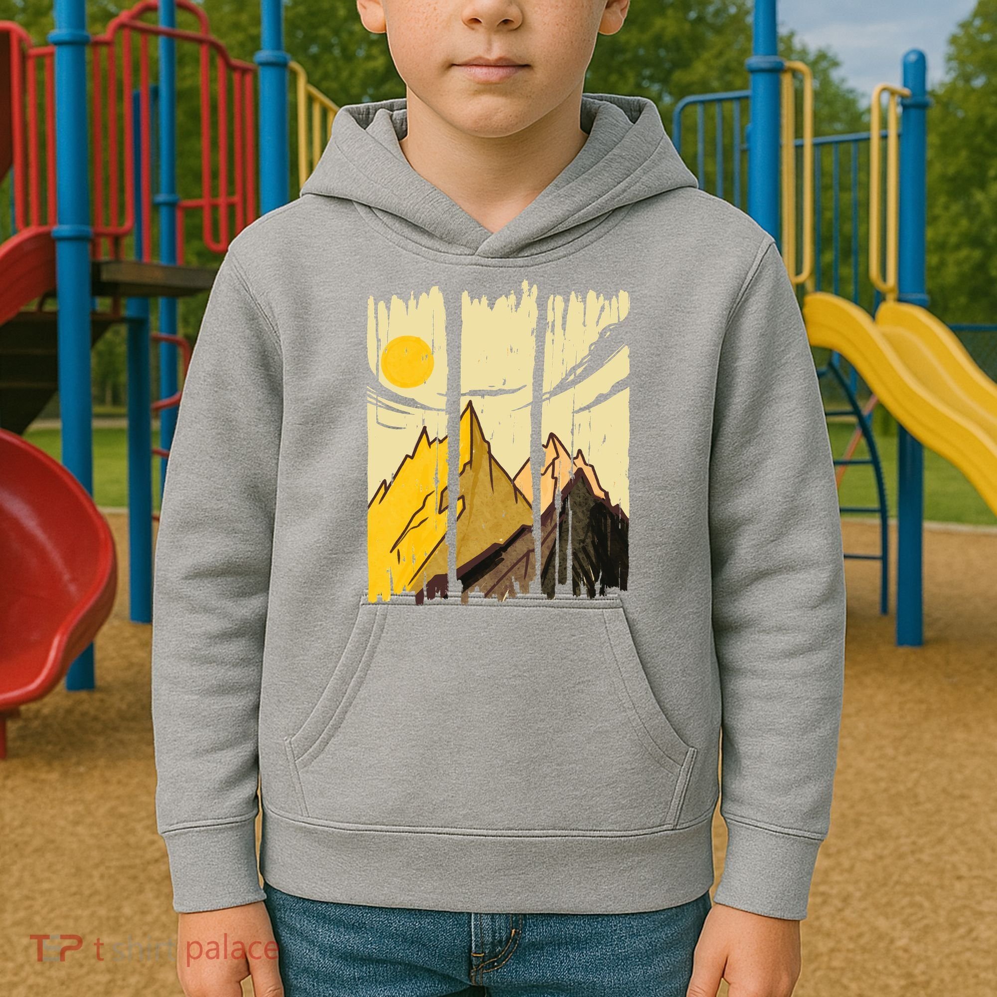 Landscape Sunset Mountain Kids Hoodie