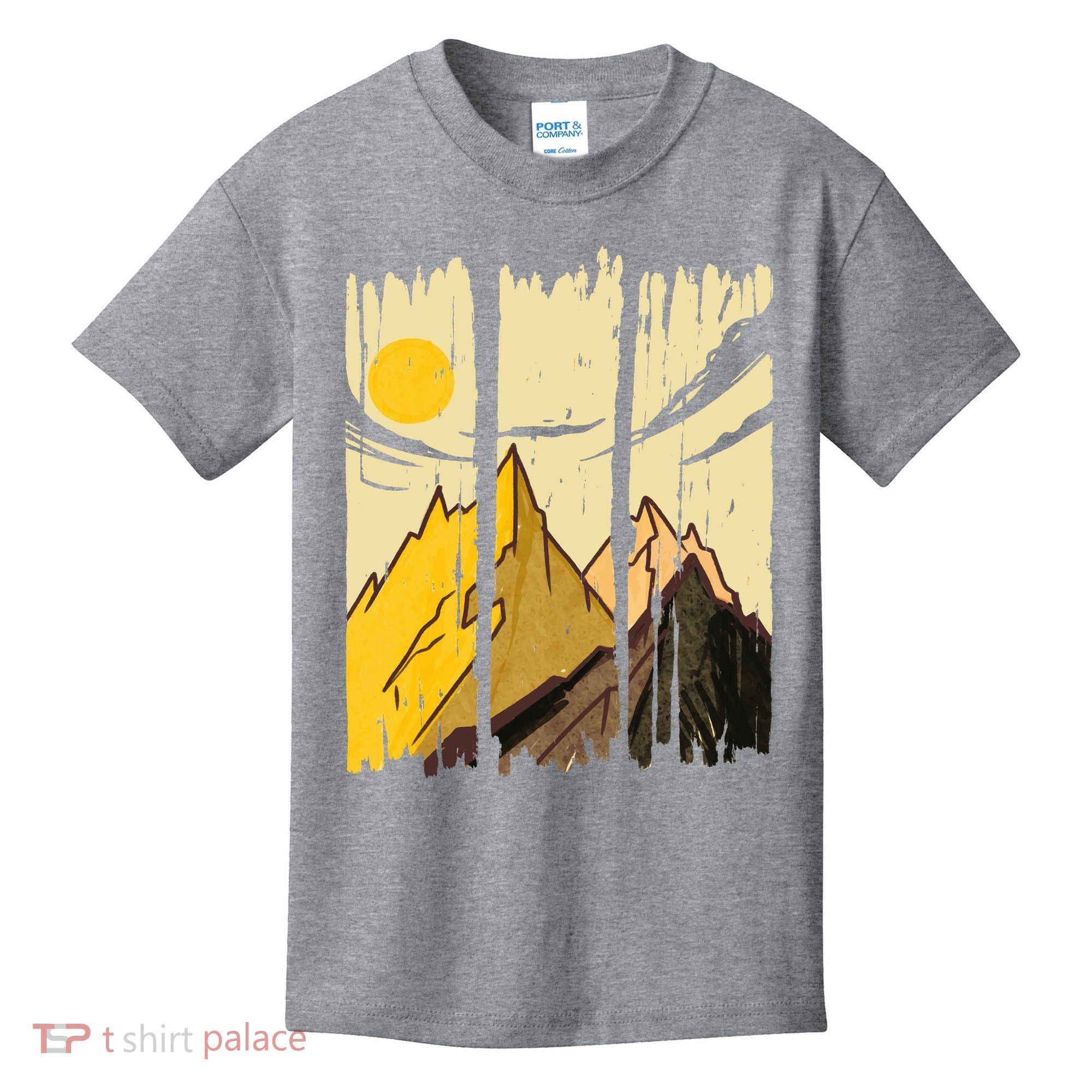 Landscape Sunset Mountain Kids T-Shirt