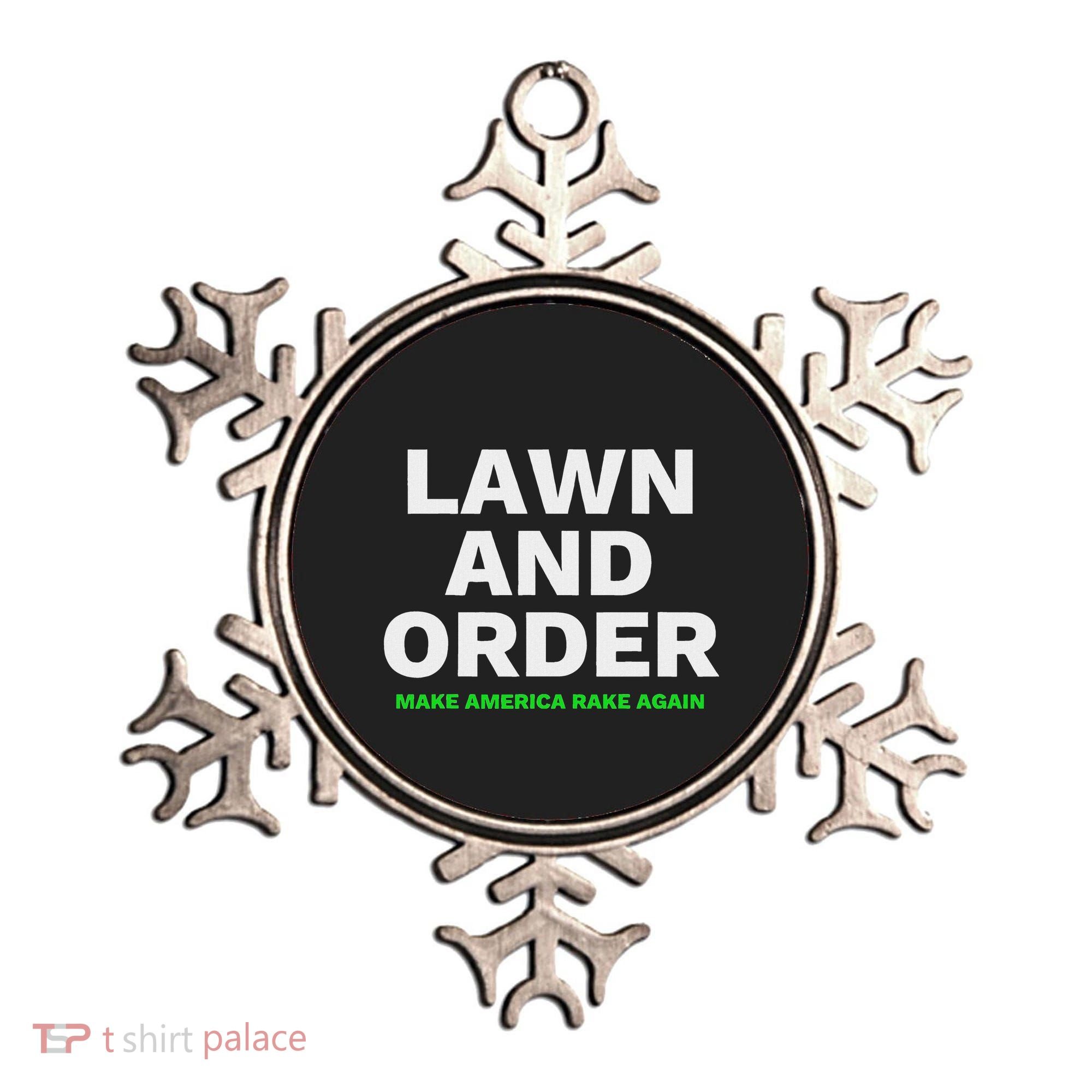 Lawn And Order. Make America Rake Again Ornament