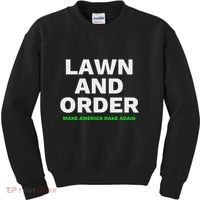Lawn And Order. Make America Rake Again Kids Sweatshirt thumb 0