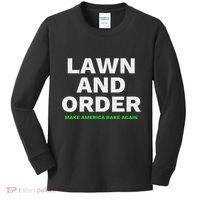 Lawn And Order. Make America Rake Again Kids Long Sleeve Shirt thumb 0