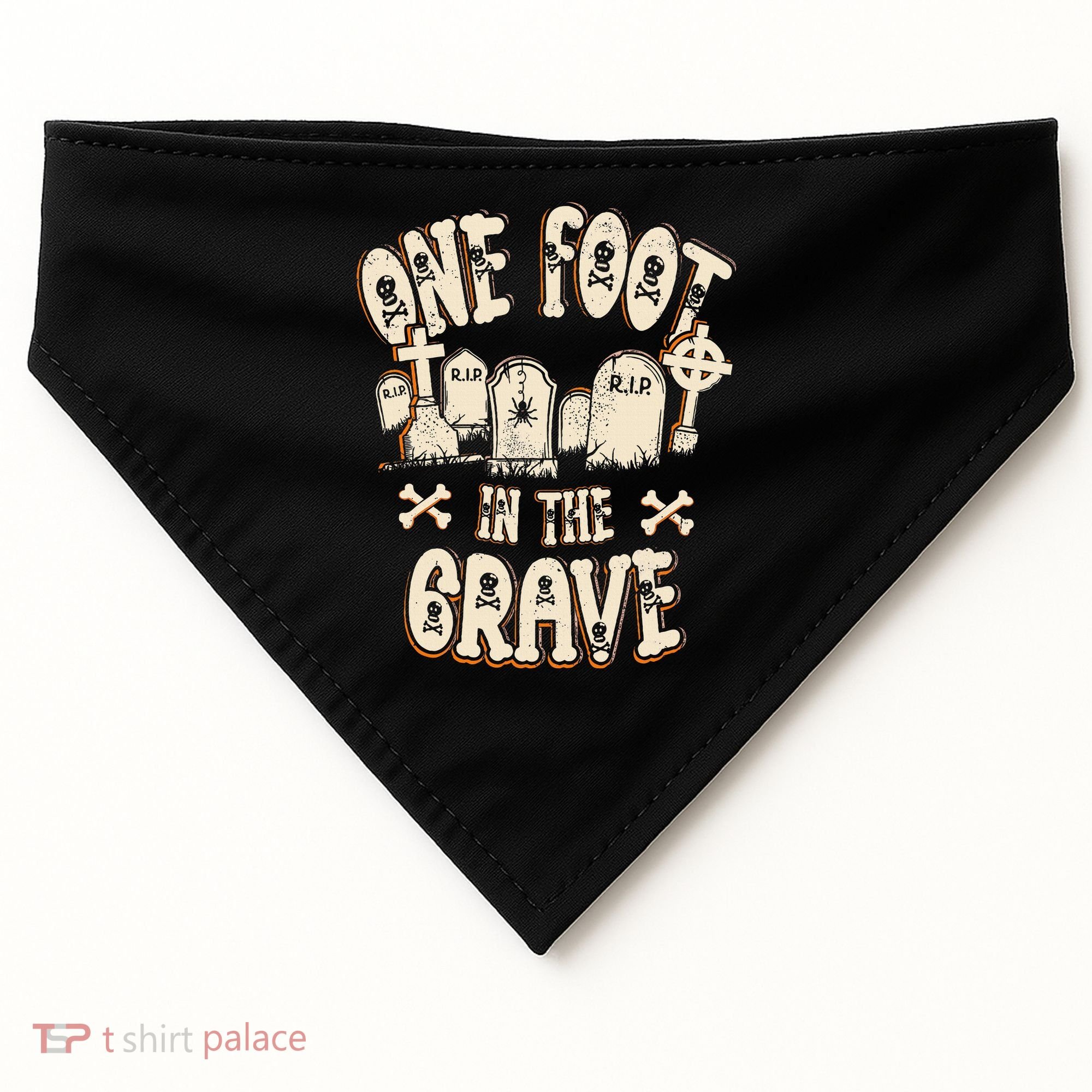 Leg Amputee One Foot In The Grave Missing Leg USA-Made Doggie Bandana