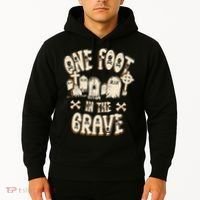Leg Amputee One Foot In The Grave Missing Leg Hoodie thumb 2