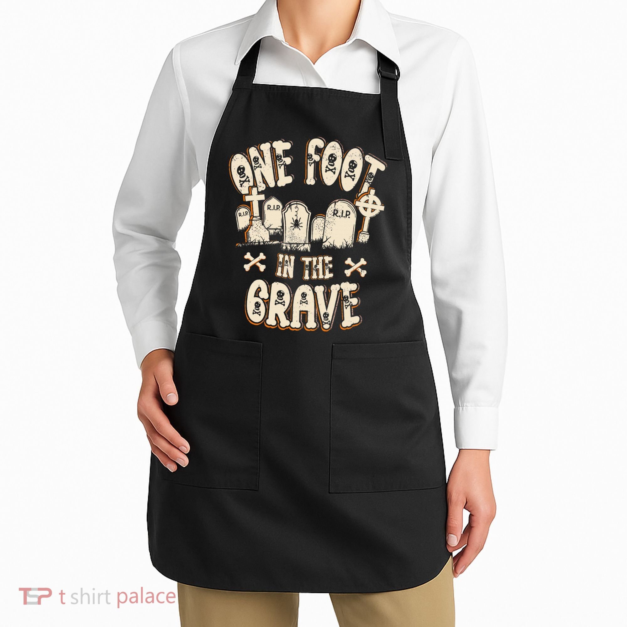 Leg Amputee One Foot In The Grave Missing Leg Apron