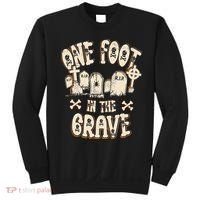 Leg Amputee One Foot In The Grave Missing Leg Sweatshirt thumb 0