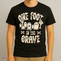 Leg Amputee One Foot In The Grave Missing Leg T-Shirt thumb 3