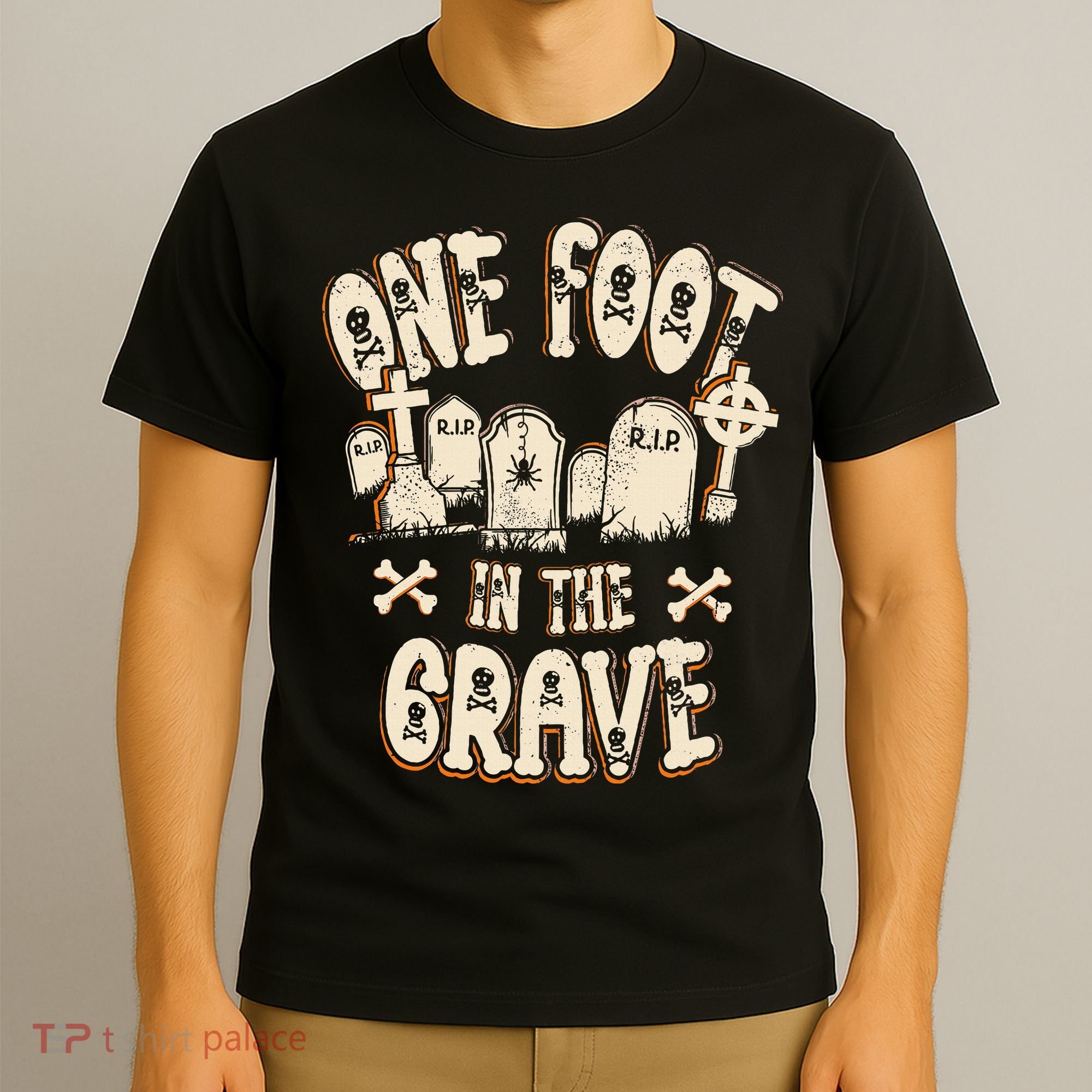 Leg Amputee One Foot In The Grave Missing Leg T-Shirt
